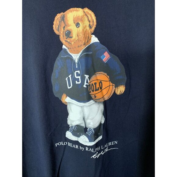 POLO Ralph Lauren Teddy Bear USA Basketball long sleeve men's size large - Picture 3 of 4